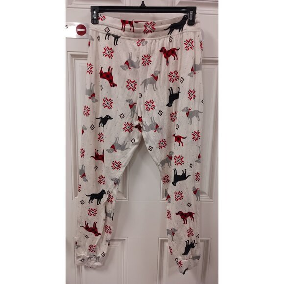 Secret Treasures Sleep Pants White With Dogs Christmas Themed Size M (8-10) - Picture 2 of 4